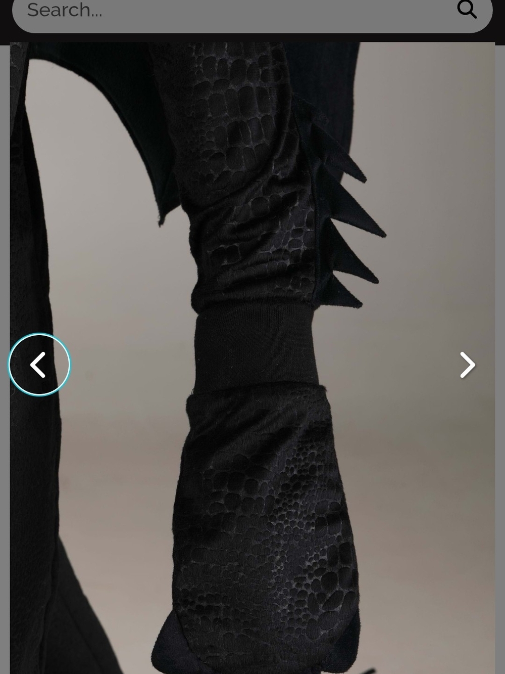 Dreamworks Black Toothless Dragon Costume with Green Eye Accents - Picture 5 of 5